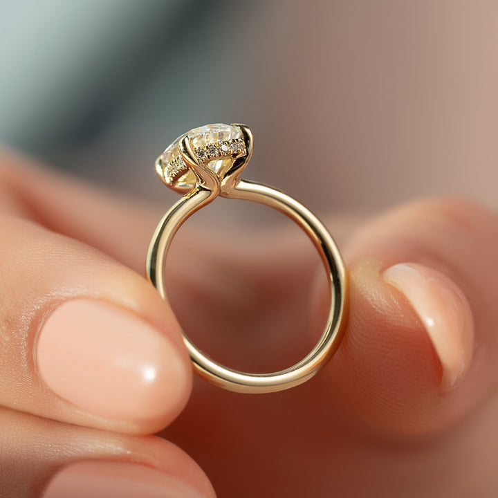 The Sydney Pear Lab Diamond Moissanite Engagement Ring *Shown with 1.5 ct #material_gold