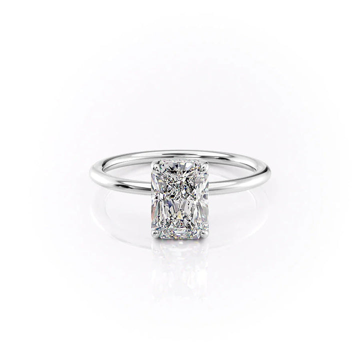 The Sydney Set With Radiant Solitaire Lab Diamond 1 Carat 14K White#material_white