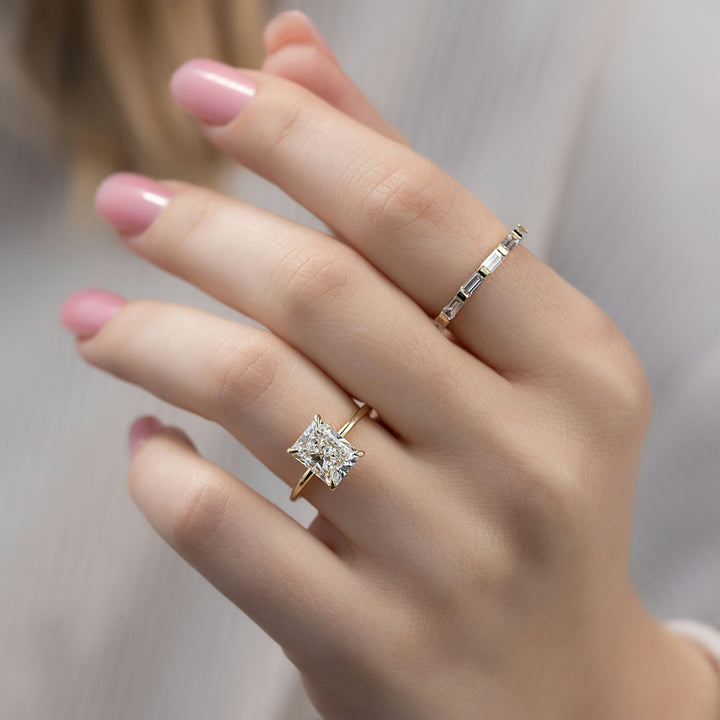 The Sydney Radiant Lab Diamond Moissanite Engagement Ring *Shown with 3 ct #material_gold