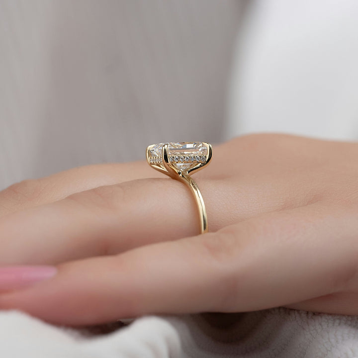 The Sydney Radiant Lab Diamond Moissanite Engagement Ring *Shown with 3 ct #material_gold