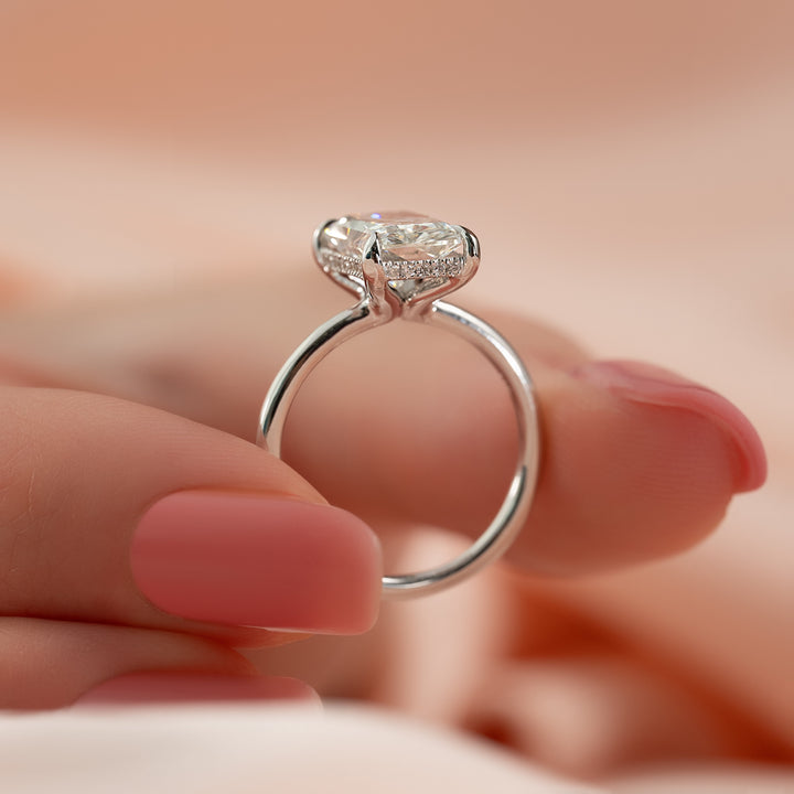 The Sydney Radiant Lab Diamond Moissanite Engagement Ring *Shown with 3 ct #material_white