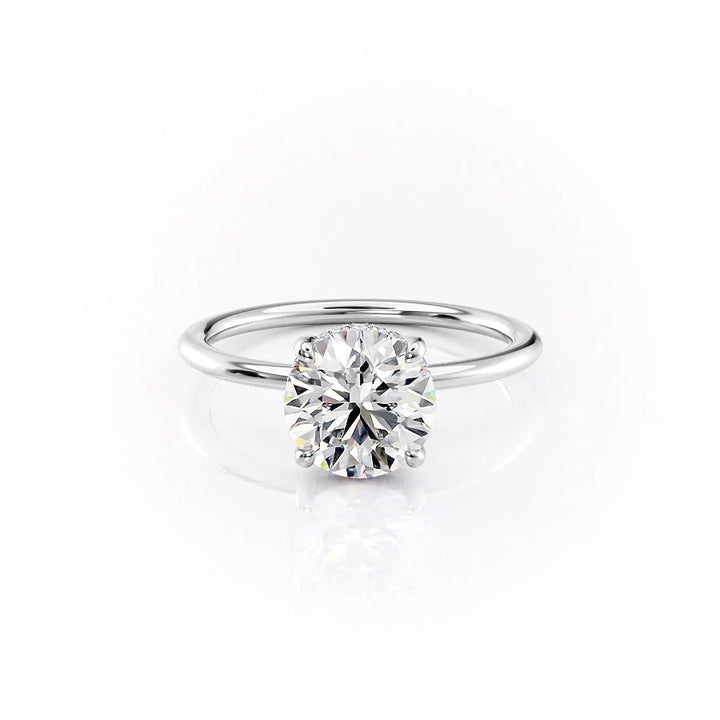 The Sydney Set With Round Solitaire Lab Diamond 1 Carat 14K White#material_white