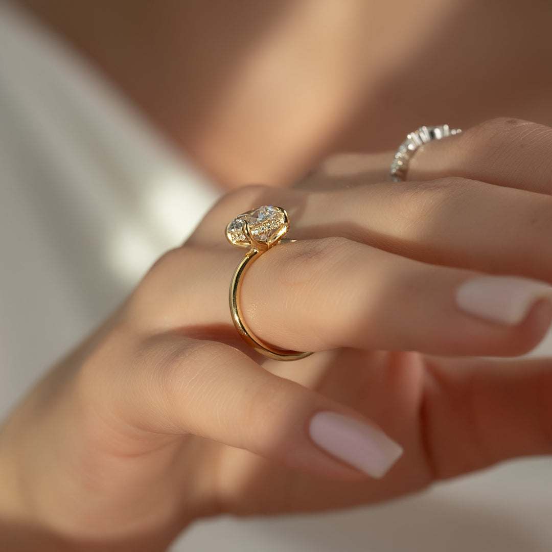 The Sydney Round Lab Diamond Moissanite Engagement Ring