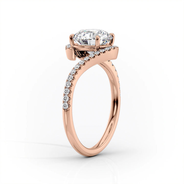 The Sylvia Set With Cushion Pave Lab Diamond 1.5 Carat 18K Rose#material_18k-rose