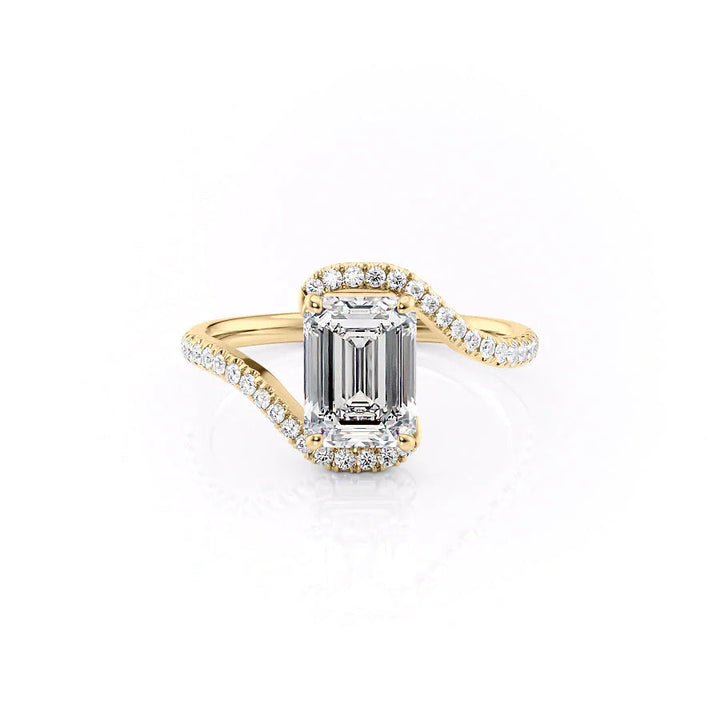 The Sylvia Set With Emerald Pave Moissanite#material_14k-gold