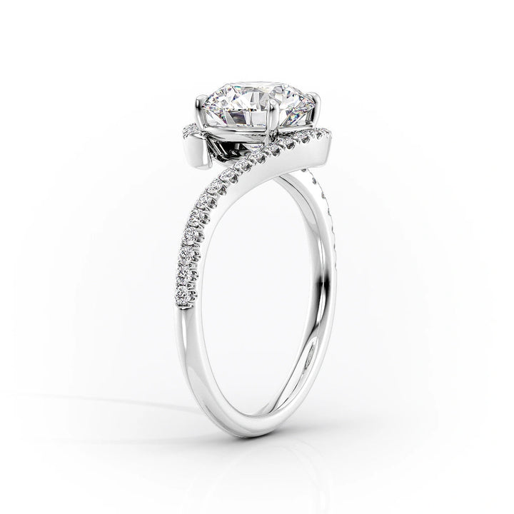 The Sylvia Set With Oval Pave Lab Diamond 1.5 Carat 14K White#material_14k-white