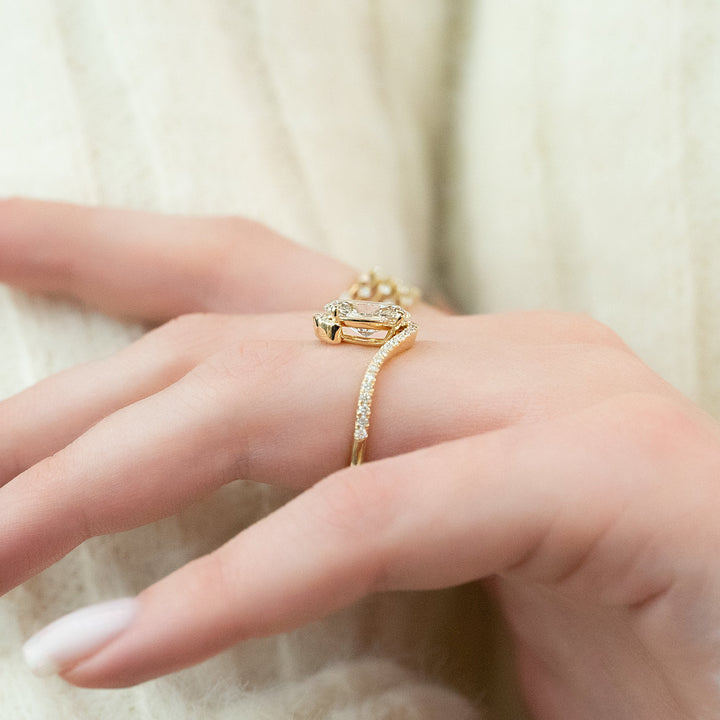 The Sylvia Set With Oval Pave Lab Diamond 1.5 Carat 18K Gold#material_18k-gold