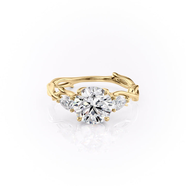 The Three Stone Coco Set With Round Three Stone Moissanite#material_14k-gold