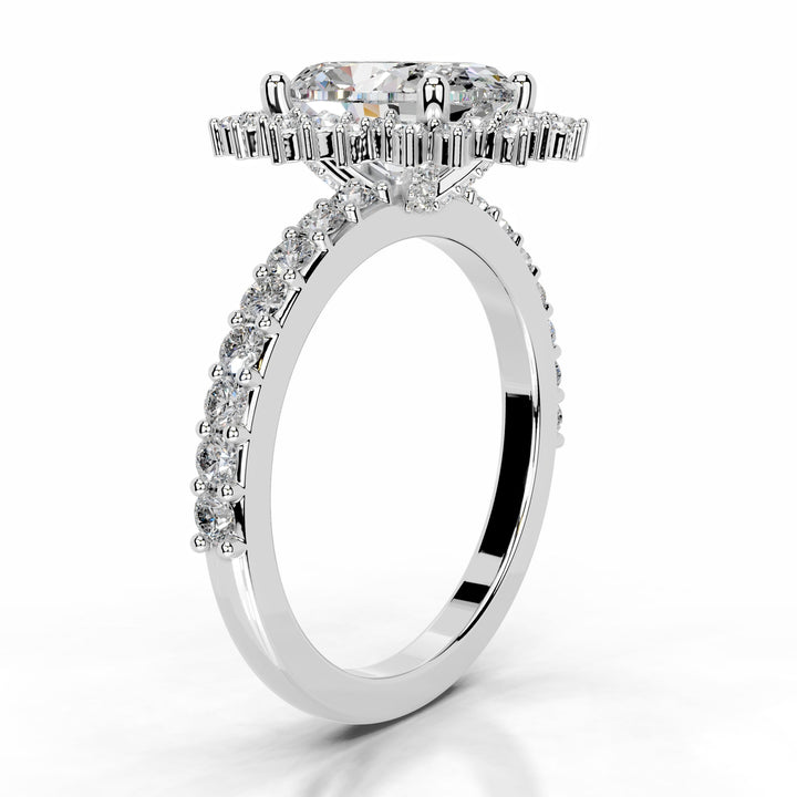 Trudy Moissanite & Diamond Ring 1.5 Carat 18K White#material_18k-white