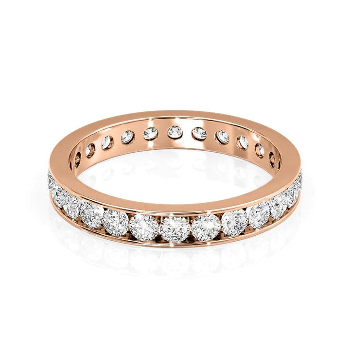 1.2ct Round Channel Eternity Eternity Rings 14K Rose Round Lab Diamonds#material_14k-rose