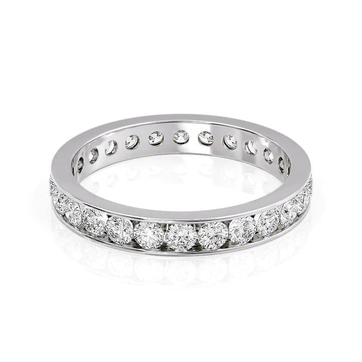 1.2ct Round Channel Eternity Eternity Rings 14K White Round Lab Diamonds#material_14k-white