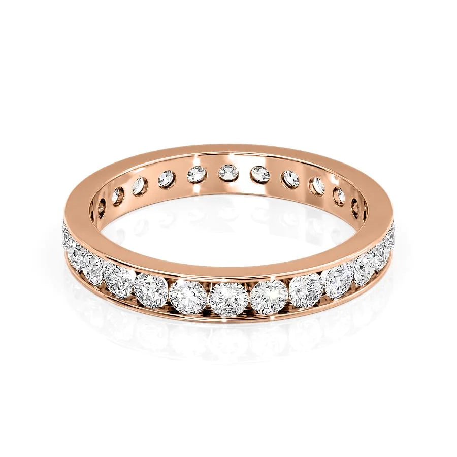 1.2ct Round Channel Eternity Eternity Rings 18K Rose Round Lab Diamonds#material_18k-rose