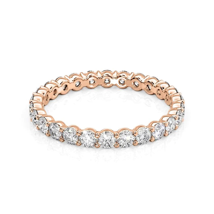 1.2ct Round Eternity Eternity Rings 14K Rose Round Lab Diamonds#material_14k-rose