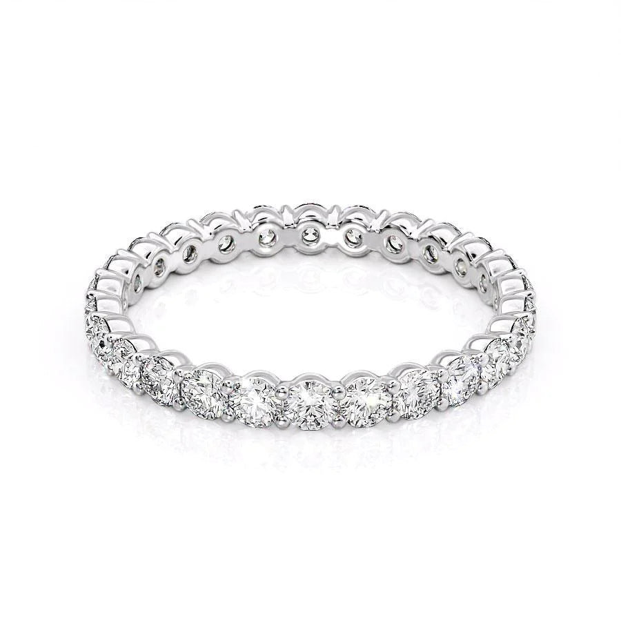 1.2ct Round Eternity Eternity Rings 18K White Round Lab Diamonds#material_18k-white