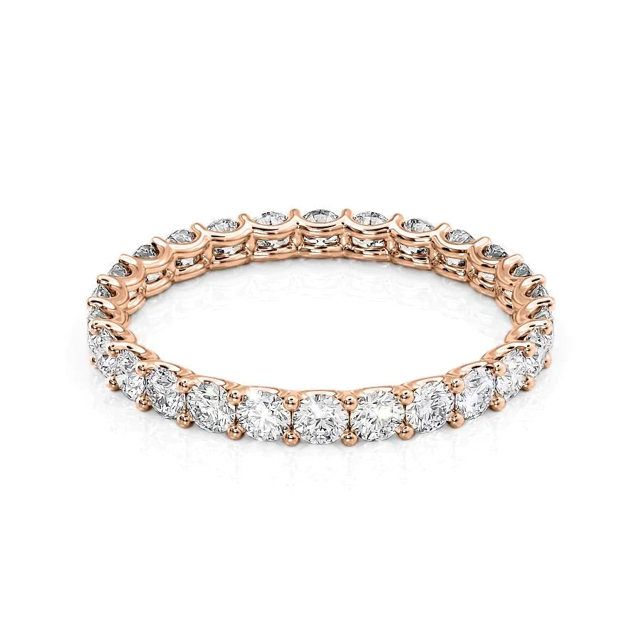 1.2ct Round U Prong Eternity Eternity Rings 14K Rose Round Lab Diamonds#material_14k-rose