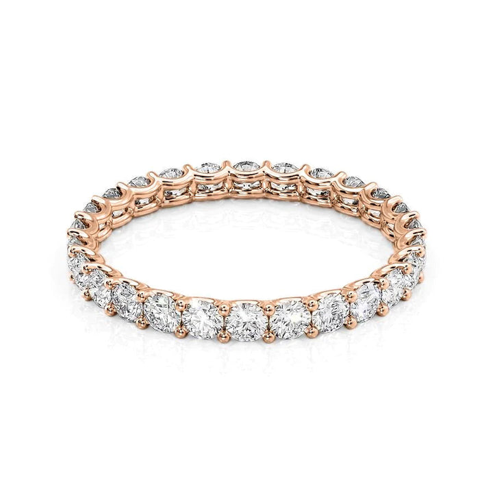 1.2ct Round U Prong Eternity Eternity Rings 14K Rose Round Lab Diamonds#material_14k-rose