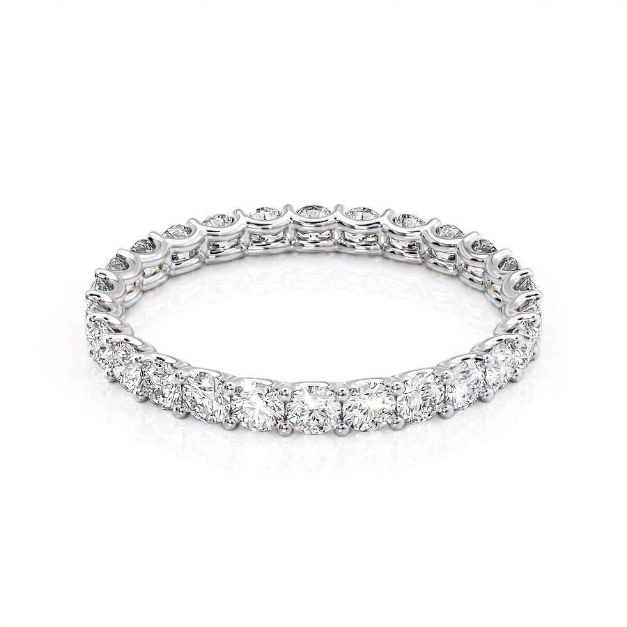 1.2ct Round U Prong Eternity Eternity Rings 14K White Round Lab Diamonds#material_14k-white