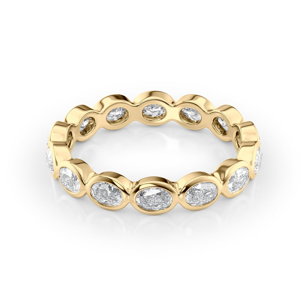 1.4ct East West Oval Bezel Eternity Eternity Rings 14K Gold Oval Lab Diamonds#material_14k-gold