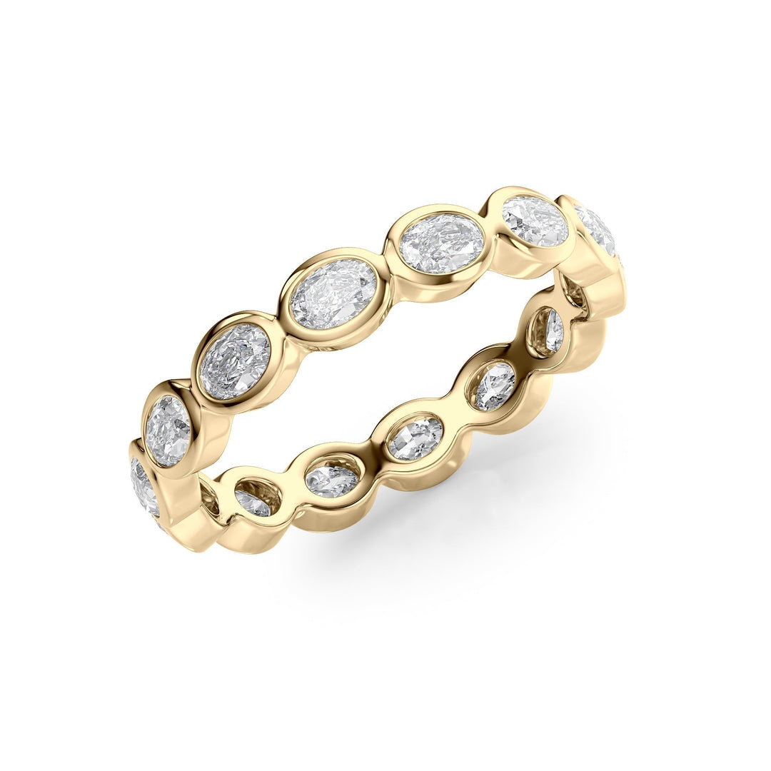 1.4ct East West Oval Bezel Eternity Eternity Rings 14K Gold Oval Lab Diamonds#material_14k-gold