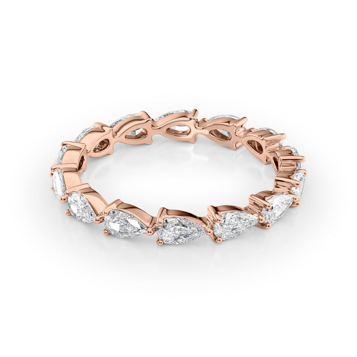 1.5ct East West Pear Eternity Eternity Rings 14K Rose Pear Lab Diamonds#material_14k-rose