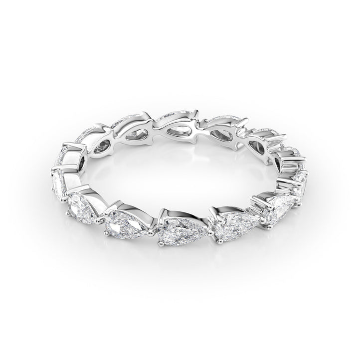 1.5ct East West Pear Eternity Eternity Rings 14K White Pear Lab Diamonds#material_14k-white