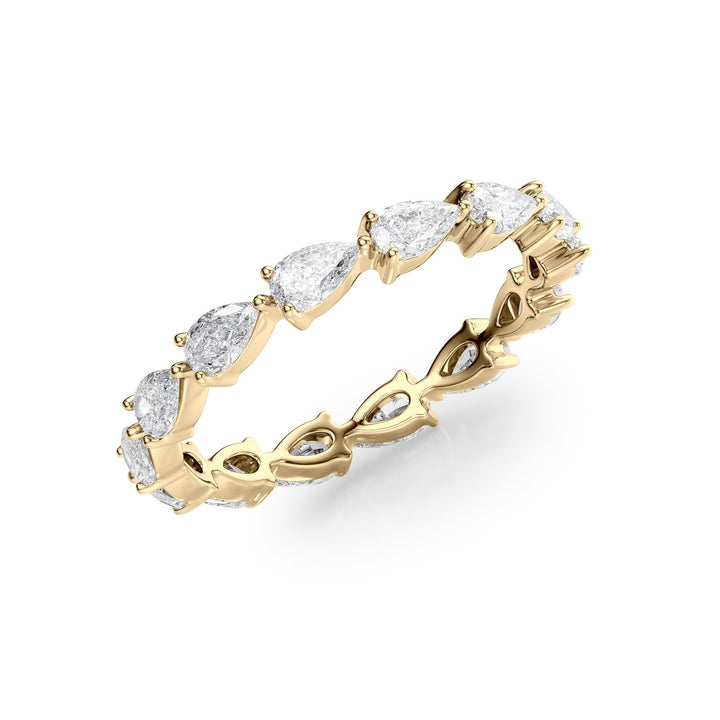 1.5ct East West Pear Eternity Eternity Rings 18K Gold Pear Lab Diamonds#material_18k-gold