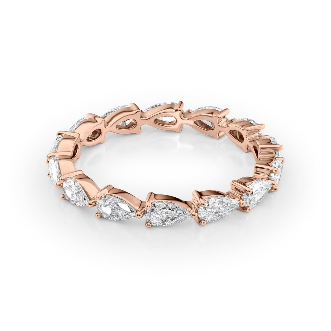 1.5ct East West Pear Eternity Eternity Rings 18K Rose Pear Lab Diamonds#material_18k-rose