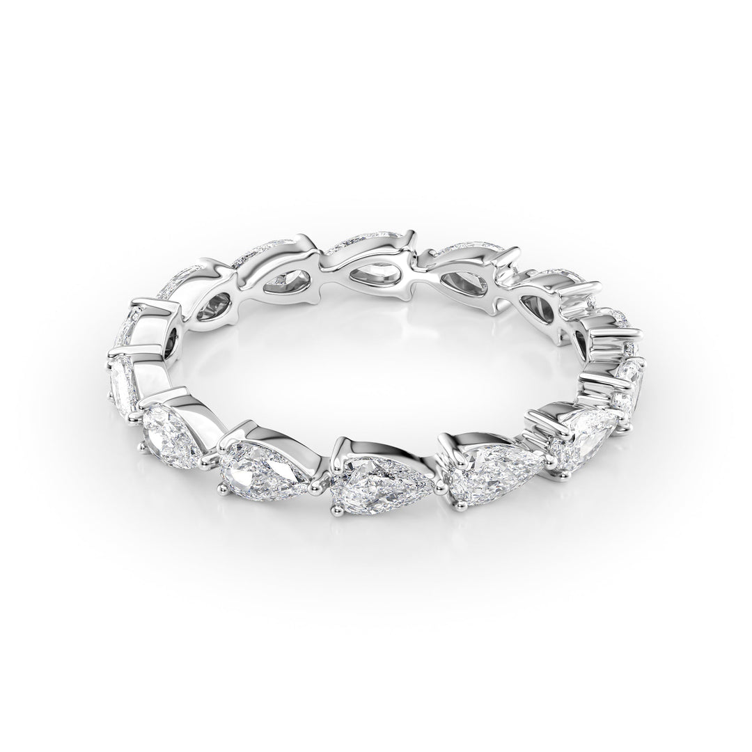 1.5ct East West Pear Eternity Eternity Rings 18K White Pear Lab Diamonds#material_18k-white