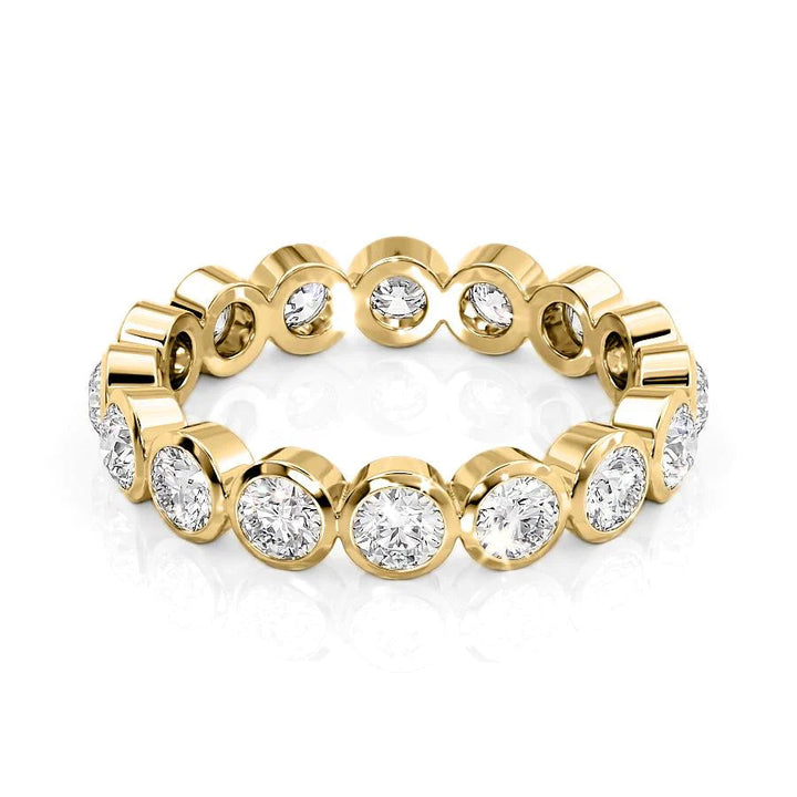 1.5ct Round Bezel Eternity Eternity Rings 14K Gold Round Lab Diamonds#material_14k-gold