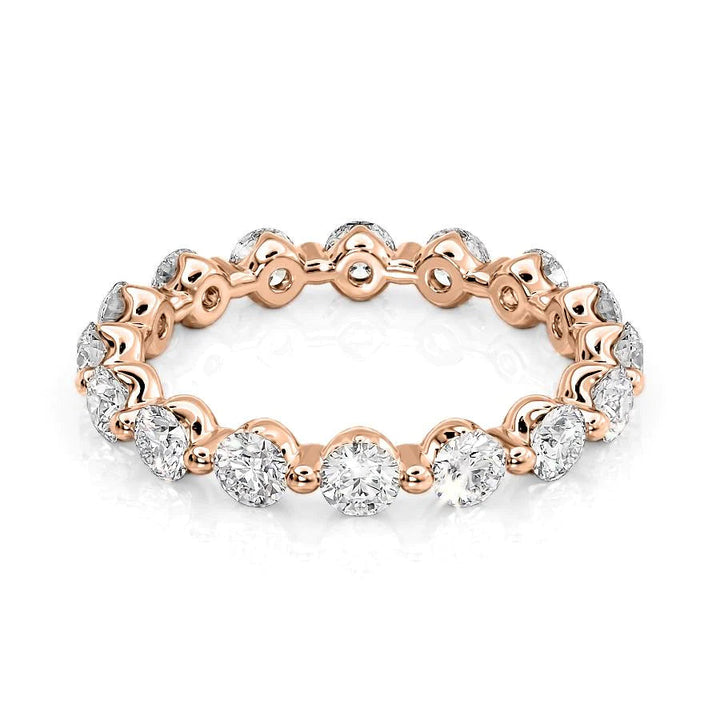 1.5ct Round Shared Prong Eternity Eternity Rings 14K Rose Round Lab Diamonds#material_14k-rose