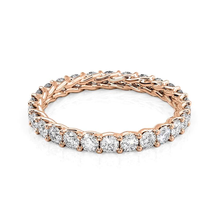 1.5ct Round Trellis Eternity Eternity Rings 14K Rose Round Lab Diamonds#material_14k-rose