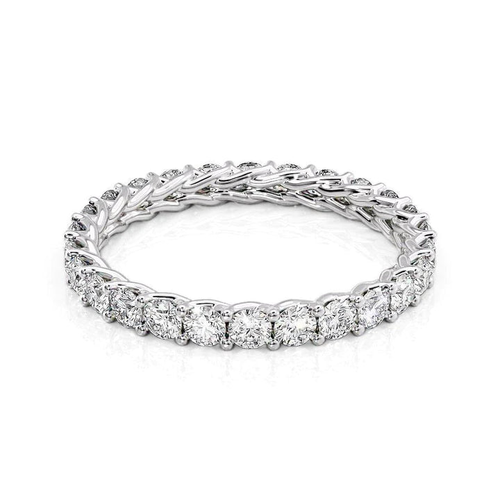 1.5ct Round Trellis Eternity Eternity Rings 14K White Round Lab Diamonds#material_14k-white