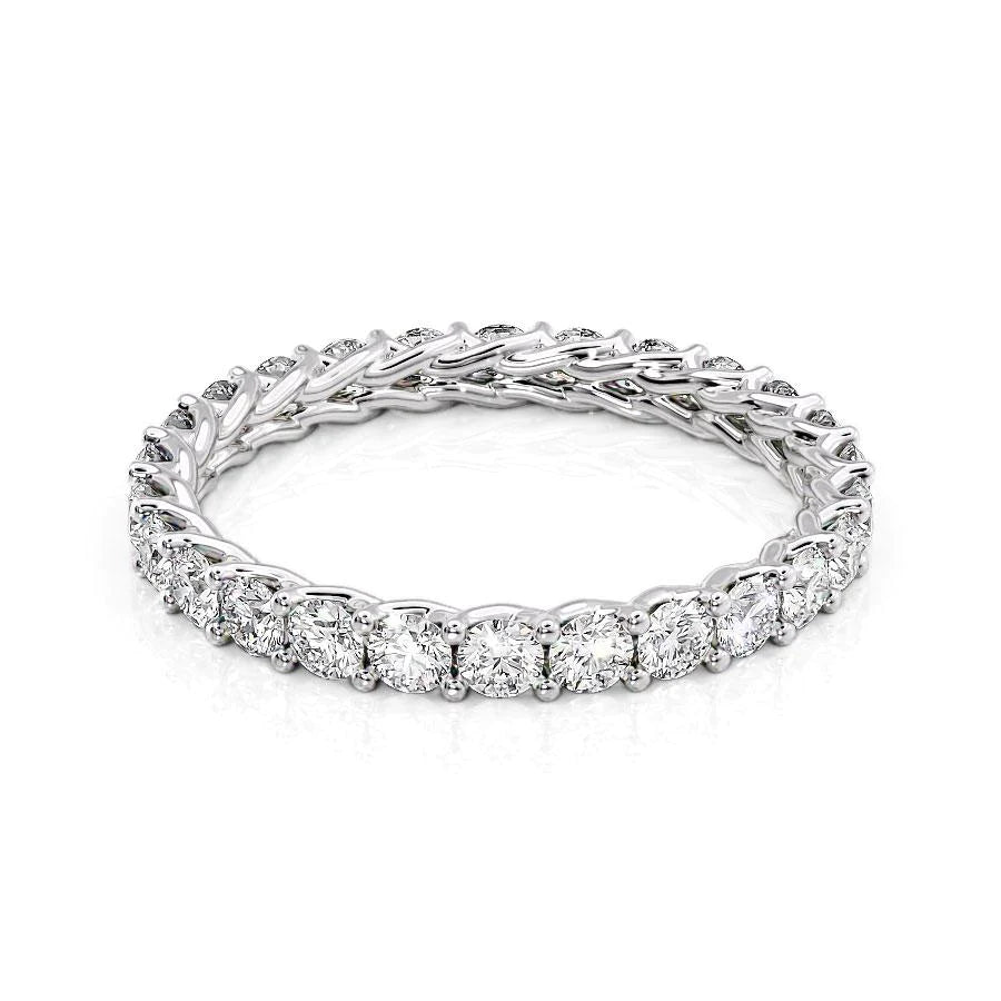 1.5ct Round Trellis Eternity Eternity Rings 18K White Round Lab Diamonds#material_18k-white