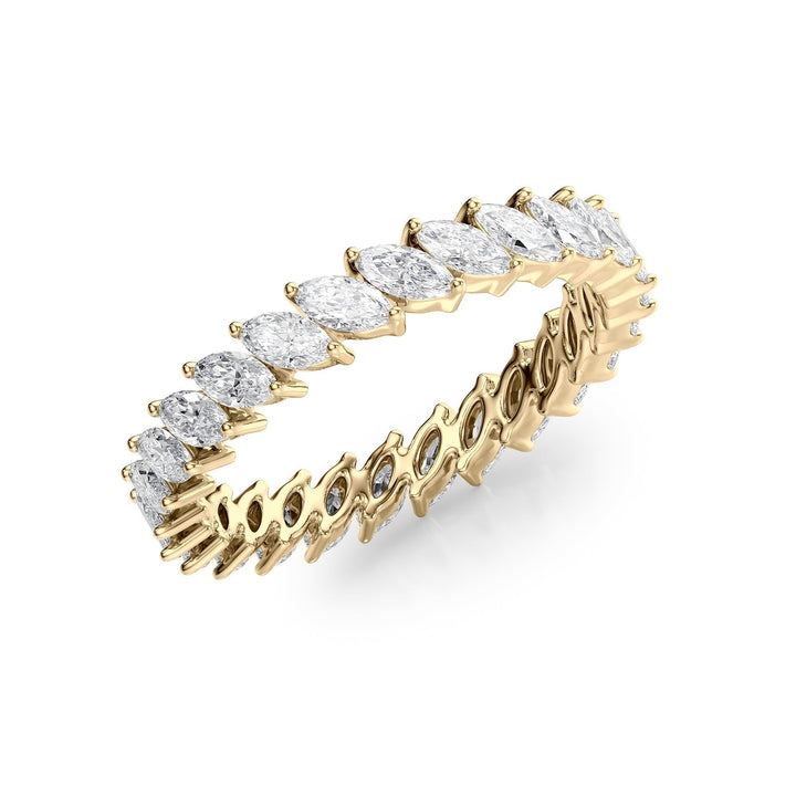 1.5ct Slanted Marquise Eternity Eternity Rings 14K Gold Marquise Lab Diamonds#material_14k-gold