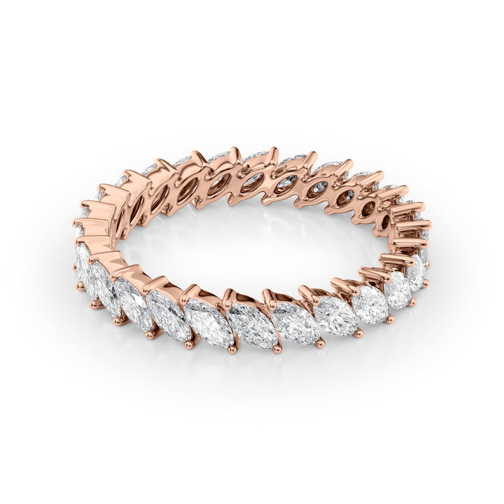 1.5ct Slanted Marquise Eternity Eternity Rings 14K Rose Marquise Lab Diamonds#material_14k-rose