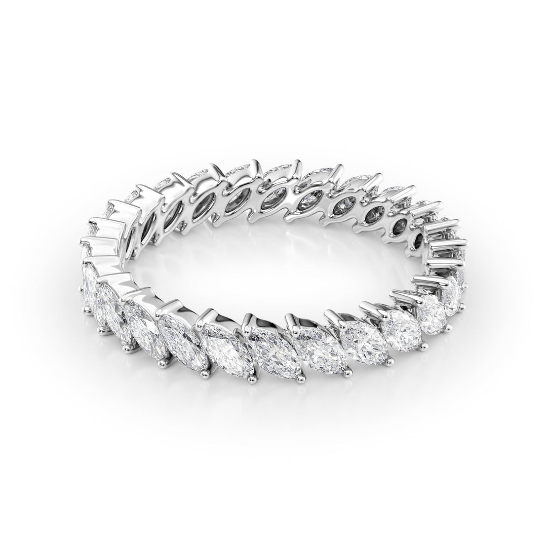 1.5ct Slanted Marquise Eternity Eternity Rings 14K White Marquise Lab Diamonds#material_14k-white