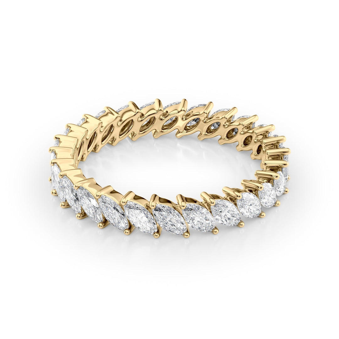 1.5ct Slanted Marquise Eternity Eternity Rings 18K Gold Marquise Lab Diamonds#material_18k-gold