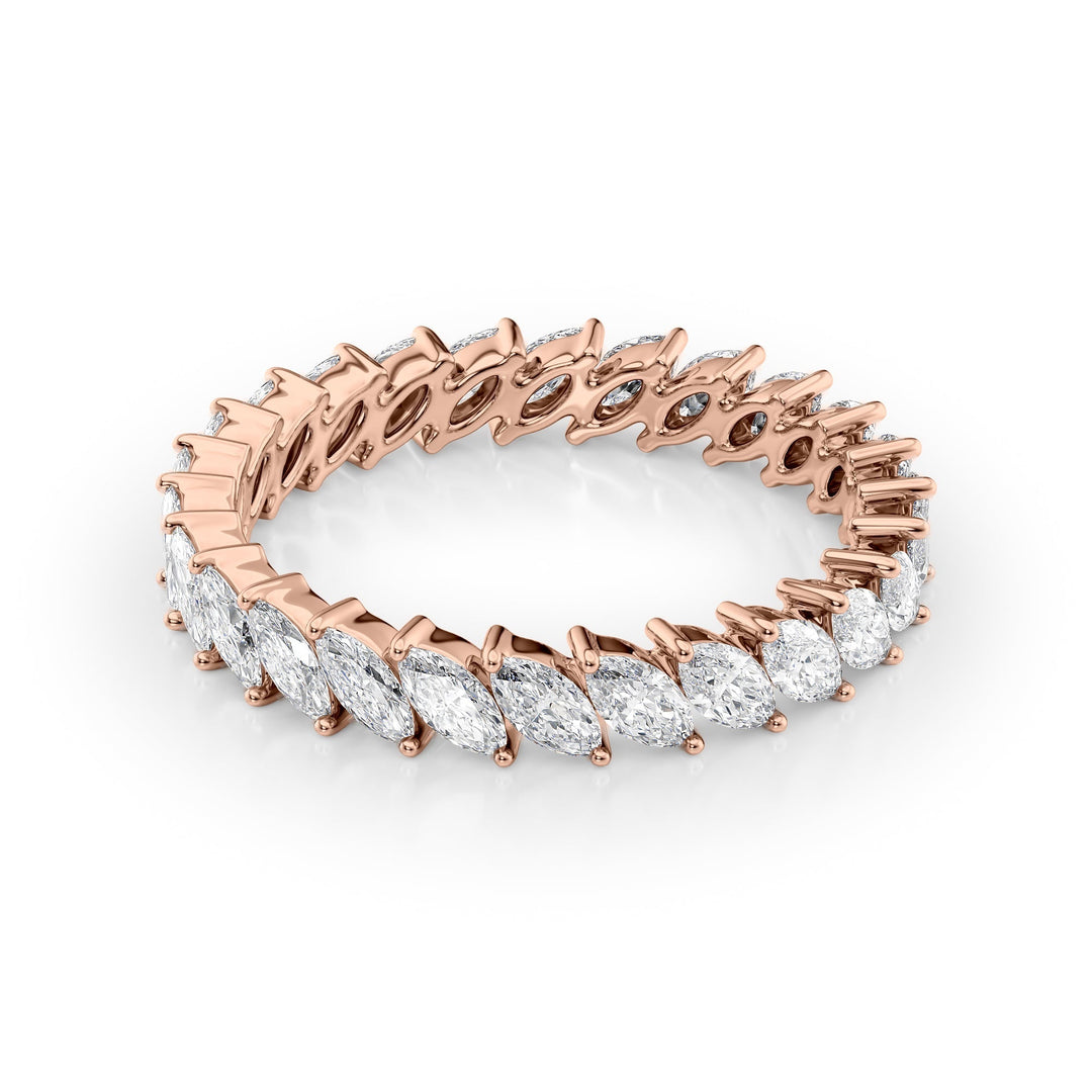 1.5ct Slanted Marquise Eternity Eternity Rings 18K Rose Marquise Lab Diamonds#material_18k-rose