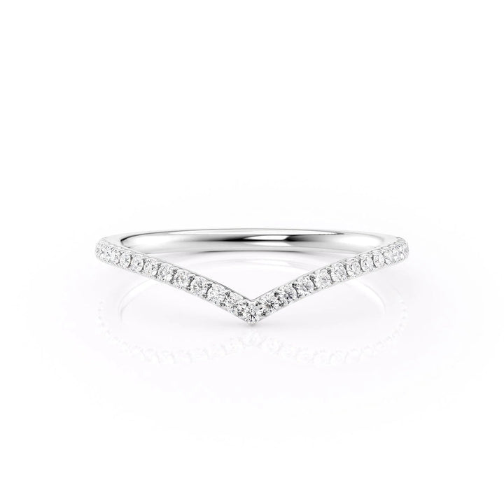 1.5mm Chevron Hannah Wedding Bands Diamonds Half Way 14K White#material_14k-white