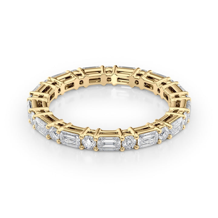 1.7ct Alternating Emerald and Round Basket Eternity Eternity Rings 14K Gold Emerald Lab Diamonds#material_14k-gold