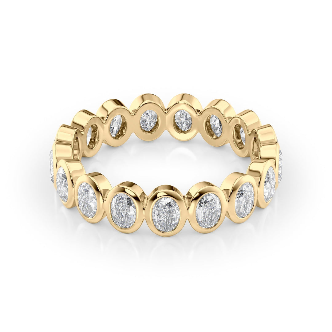 1.7ct Oval Bezel Eternity Eternity Rings 14K Gold Oval Lab Diamonds#material_14k-gold