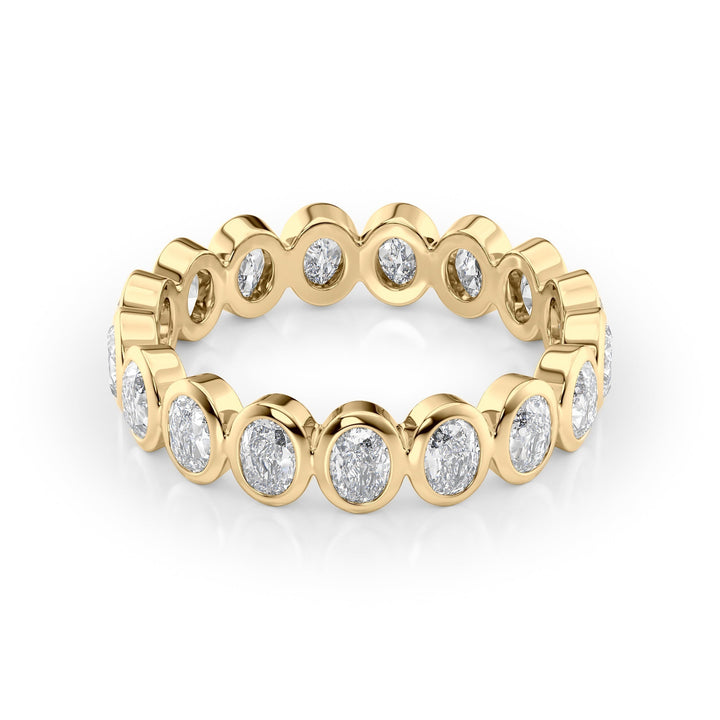 1.7ct Oval Bezel Eternity Eternity Rings 14K Gold Oval Lab Diamonds#material_14k-gold