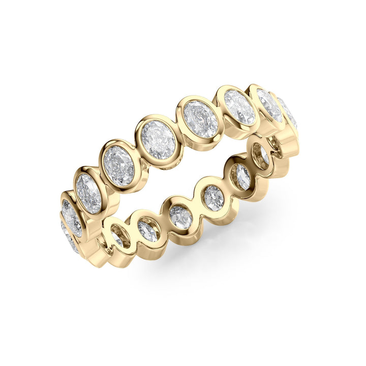 1.7ct Oval Bezel Eternity Eternity Rings 14K Gold Oval Lab Diamonds#material_14k-gold