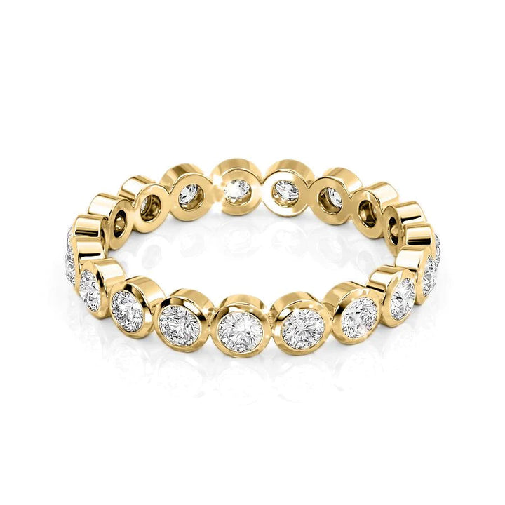 1ct Round Bezel Eternity Eternity Rings 14K Gold Round Lab Diamonds#material_14k-gold