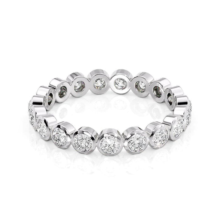 1ct Round Bezel Eternity Eternity Rings 14K White Round Lab Diamonds#material_14k-white