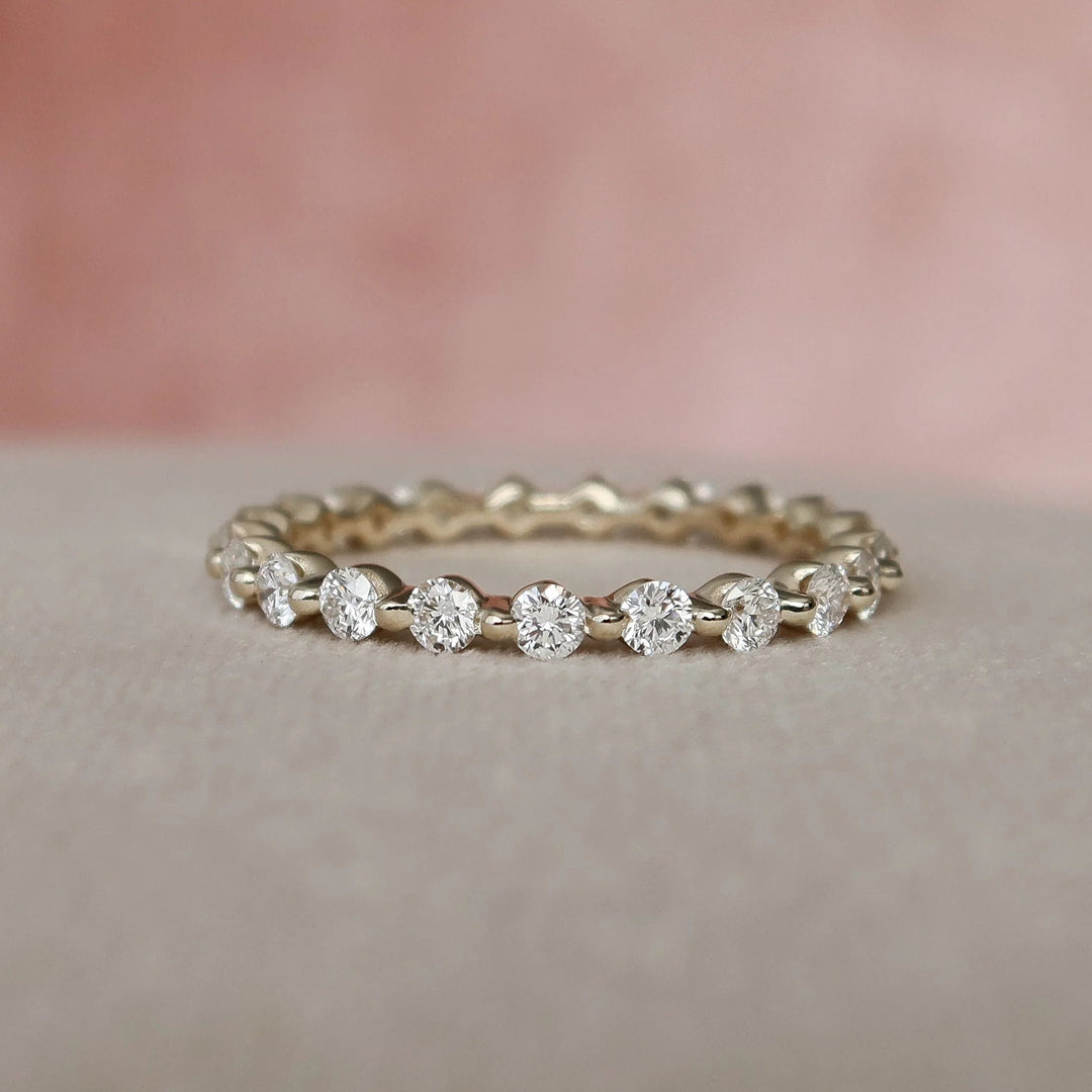 1ct Round Shared Prong Eternity Eternity Rings 14K Gold Round Lab Diamonds#material_14k-gold