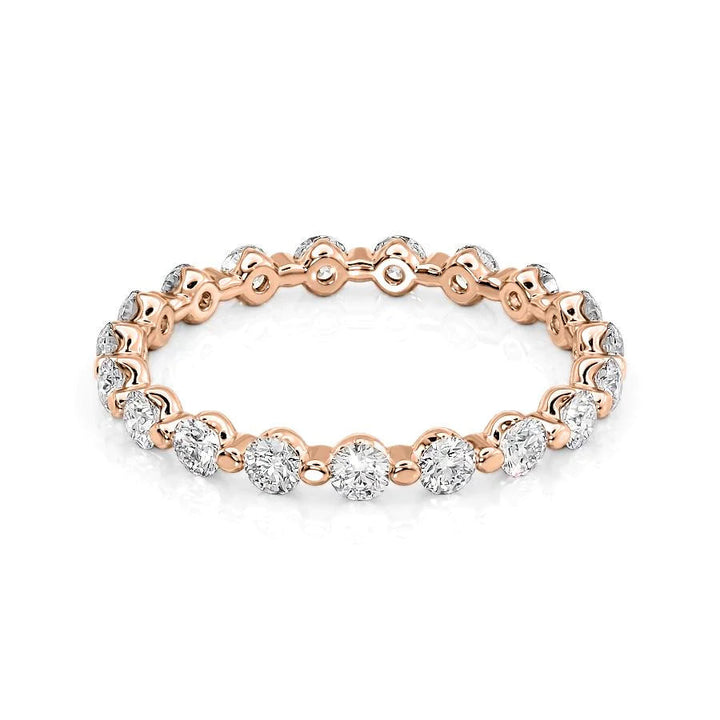 1ct Round Shared Prong Eternity Eternity Rings 14K Rose Round Lab Diamonds#material_14k-rose