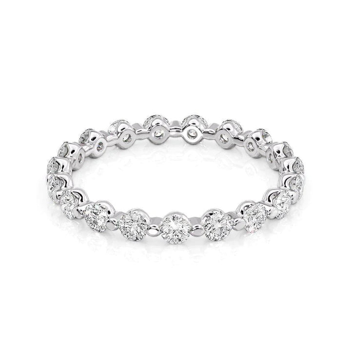 1ct Round Shared Prong Eternity Eternity Rings 14K White Round Lab Diamonds#material_14k-white