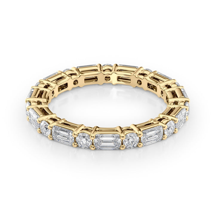 2.1ct Alternating Emerald and Round Basket Eternity Eternity Rings 14K Gold Emerald Lab Diamonds#material_14k-gold