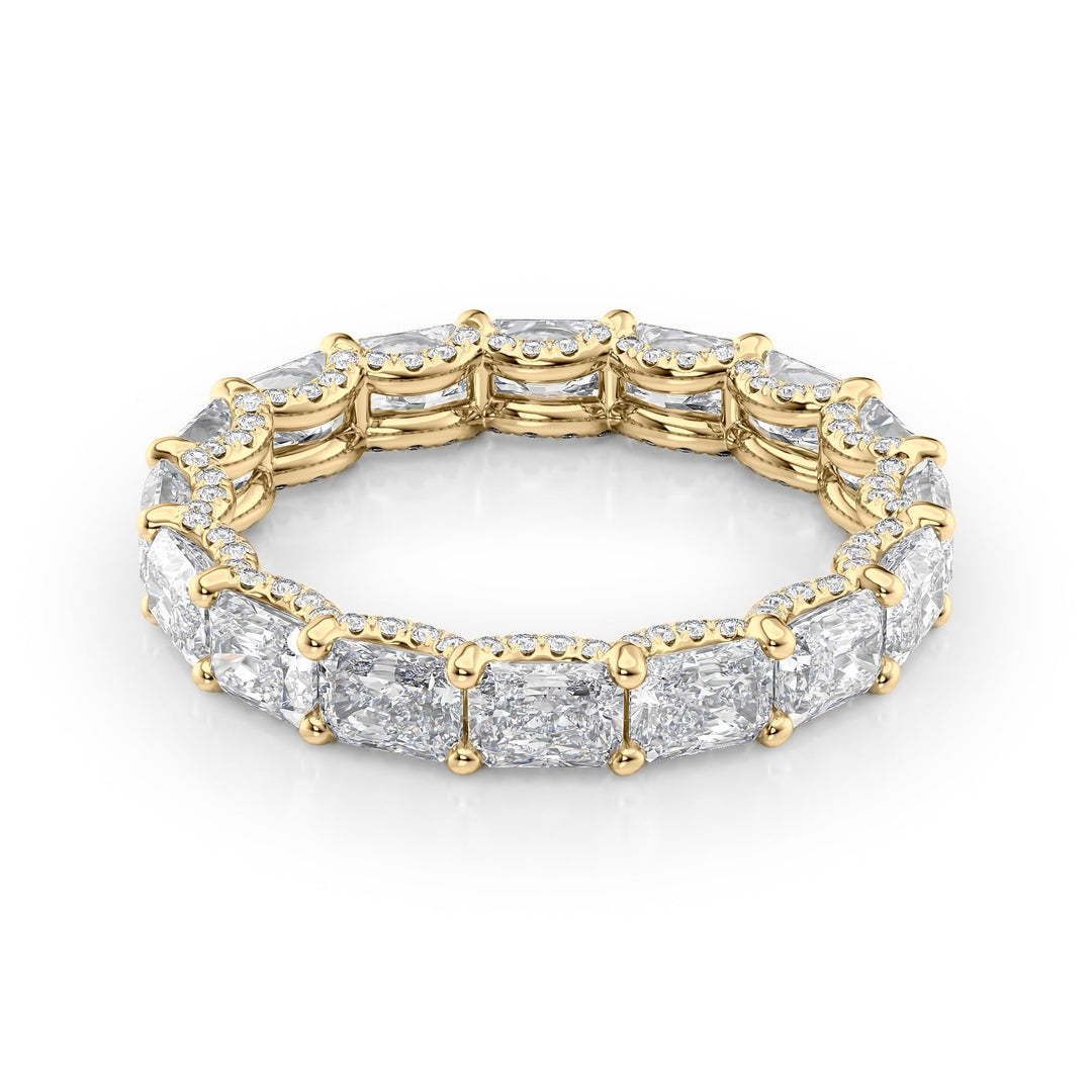 2.3ct East West Radiant U Pave Prong Eternity Eternity Rings 14K Gold Radiant Lab Diamonds#material_14k-gold